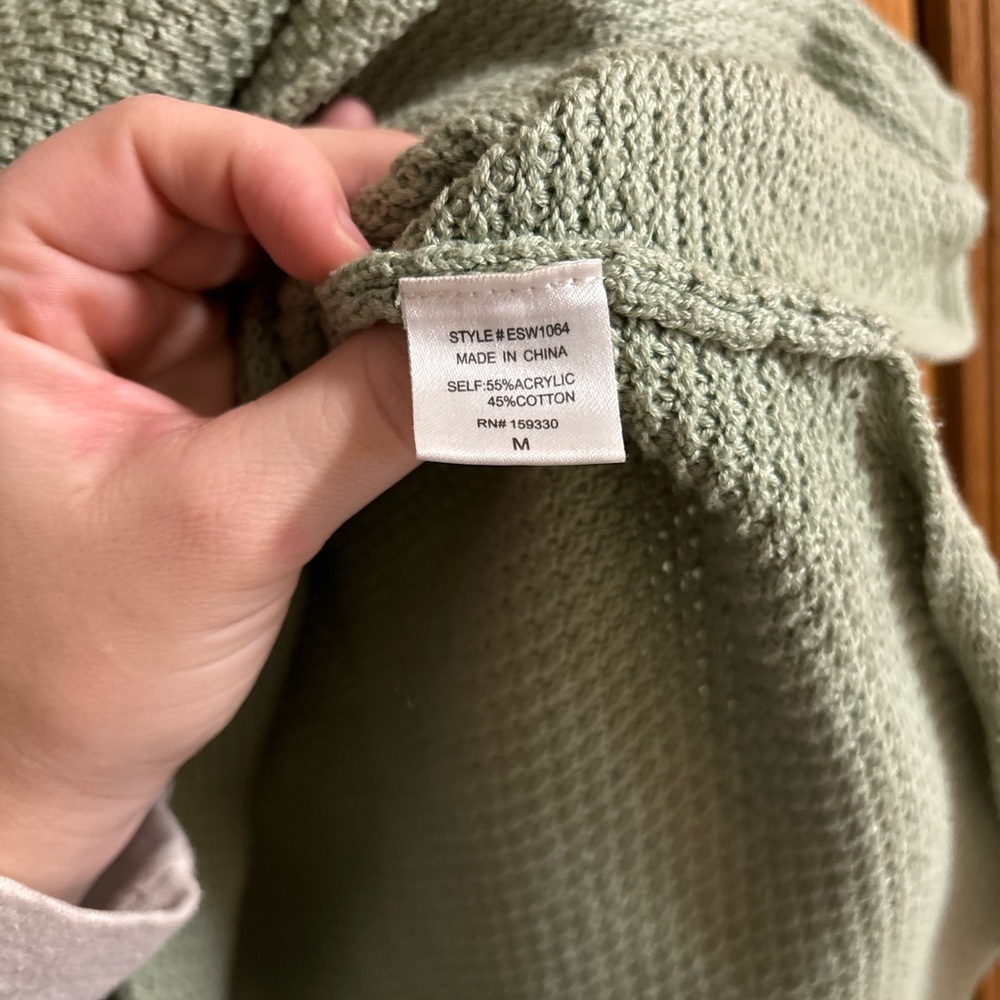 Green Button-Up Sweater - Picture 3 of 3